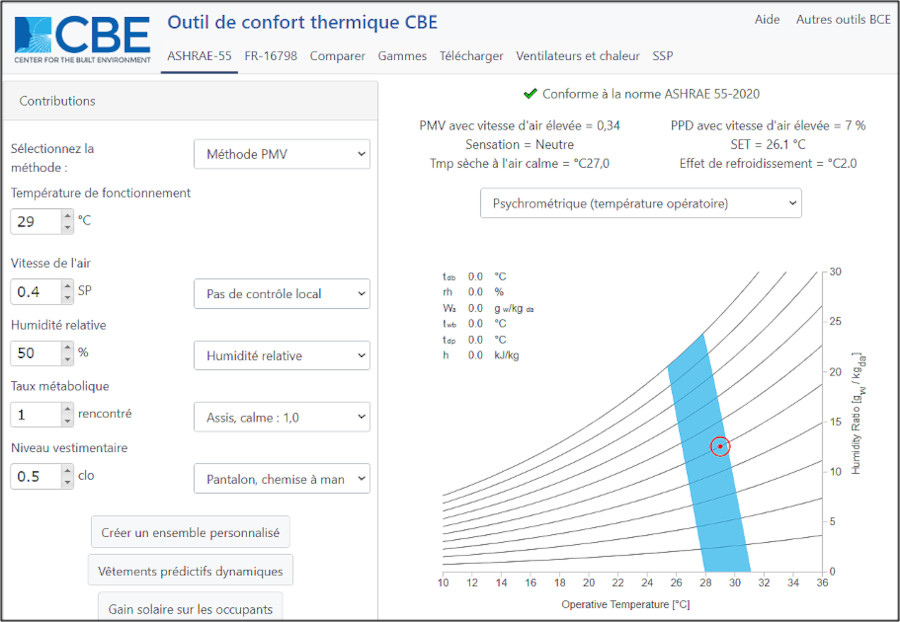 simulation-de-confort-estival-avec-outil-CBE-base-ASHRAE-55-methode-PMV-01 Logements collectifs en bordure méditerranéenne RE2020
